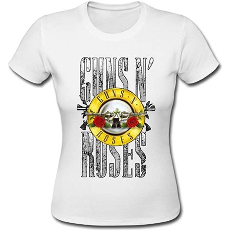 Guns N Roses Band Custom Design Womens Cotton T Shirt Tee White Large
