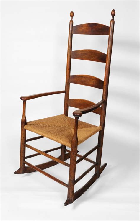 New Lebanon Rocking Chair Circa 1840 White Wooden Rocking Chair