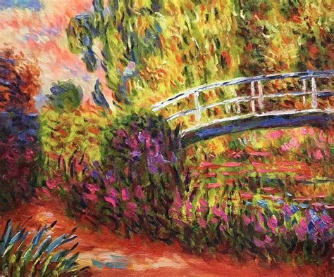 Claude Monet The Japanese Bridge The Water Lily Pond Water Irises