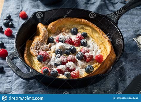 Homemade Baked Dutch Baby Pancake Stock Photo Image Of Berry Cast