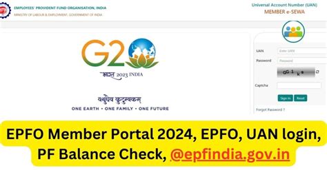 Epfo Member Portal 2024 Epfo Uan Login Pf Balance Check Epfindia