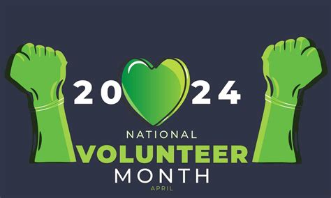 National Volunteer Month Background Banner Card Poster Template