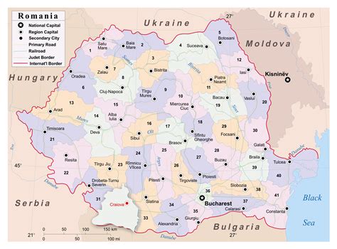 Grande Detallado Mapa Político Y Administrativo De Rumania Con