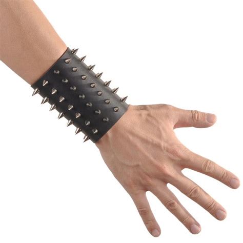 Massive Heavy Metal Leather Spike Bracelet Gauntlet Riveted Heavy