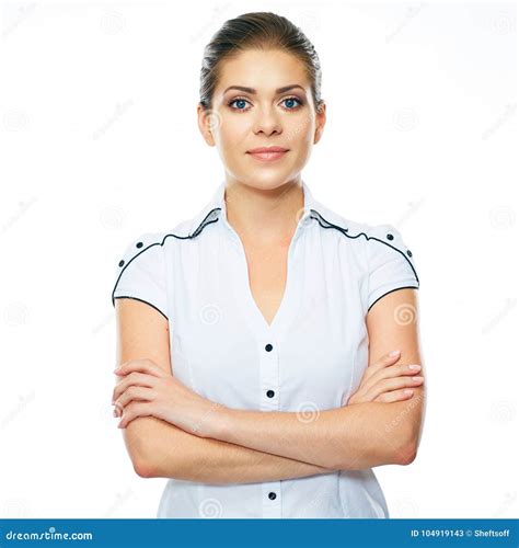 Smiling Business Woman With Crossed Arms Portrait Stock Image Image