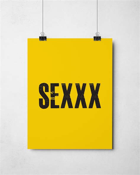 Sex Wall Art Print Gallery Wall Typography X Rated Triple Etsy