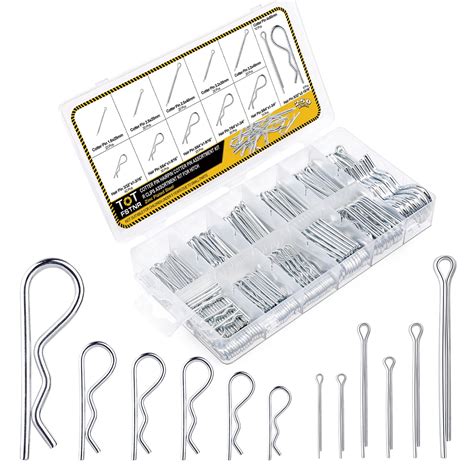 Totfstnr Cotter Pin Assortment Kit 250pcs Hairpin Cotter Pins