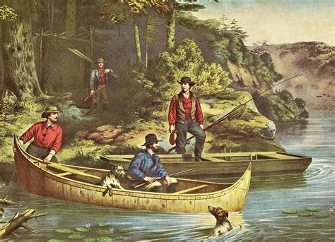Life In The Woods Starting Out Currier And Ives Painting By Currier And