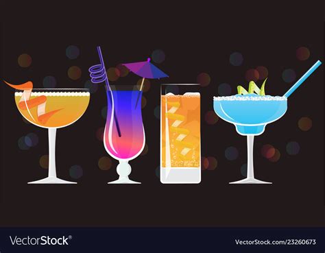 Negroni Cocktail Galaxy Magic Moscow Mule Vodka Vector Image