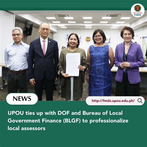 Upou Ties Up With Dof And Bureau Of Local Government Finance Blgf To