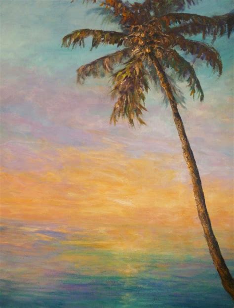 Contemporary Tropical Sunset Painting Amber Palomares Fine Art