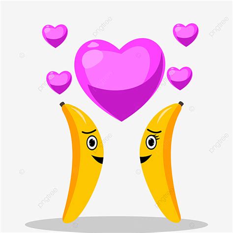 Bananas Vector Hd Images Banana In Love Valentine Day Love Heart Png Image For Free Download
