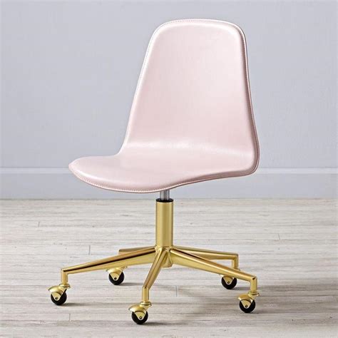 Pink desk chair with gold legs. Pink Faux Fur Cabriole Legs Desk Chair