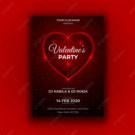 Valentine S Party Vector Flyer Template Template Download On Pngtree