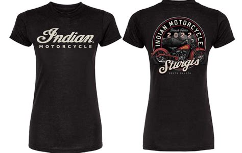 Indian Motorcycle Sturgis 2022 Womens Black Vintage Bike T Shirt