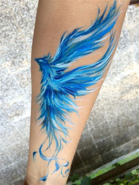 Temporary Blue Phoenix Tattoo By A Friend Valentina Love It