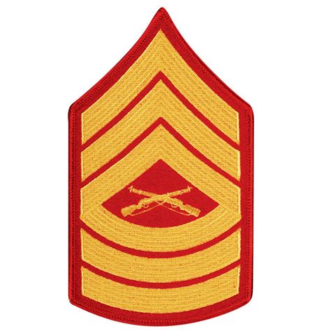 United States Marine Corps Usmc Chevron Gold Embroidered On Red Msgt