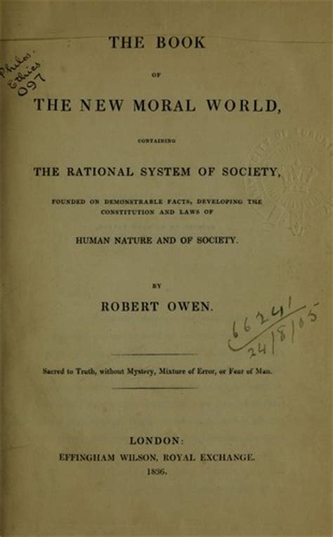 The Book Of The New Moral World By Robert Owen Open Library