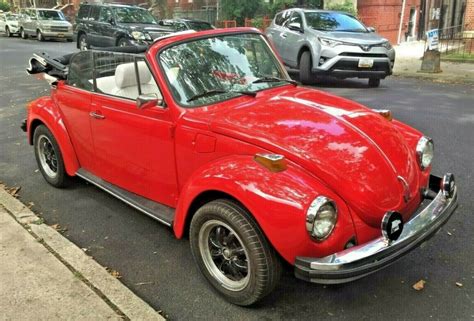 1978 Red Volkswagen Super Beetle Bug Convertible With White Leather