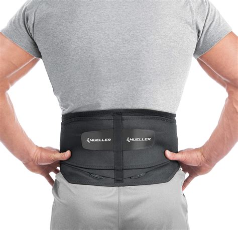 Mueller Lumbar Support Back Brace With Removable Pad Black Regular Package May Vary