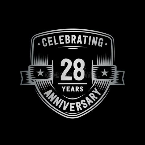 28 Years Anniversary Celebration Shield Design Template 28th