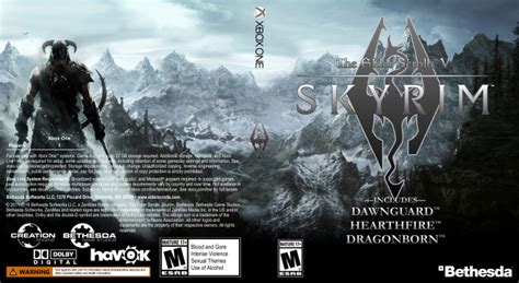 The Elder Scrolls V Skyrim Xbox One Box Art Cover By