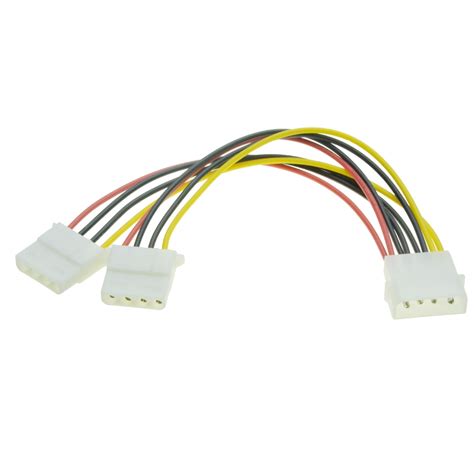 4pin Molex Power Supply Extension Cable Male 1 To 2 Female Ports Power