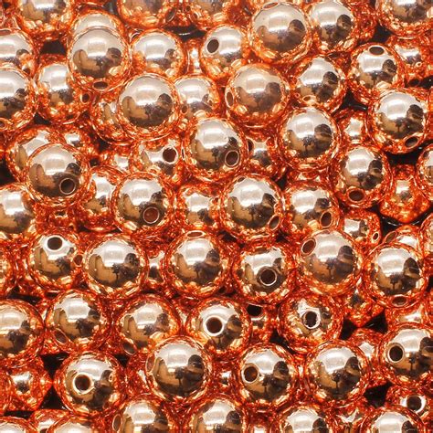 Acrylic Copper Round Beads 12mm 40pcs