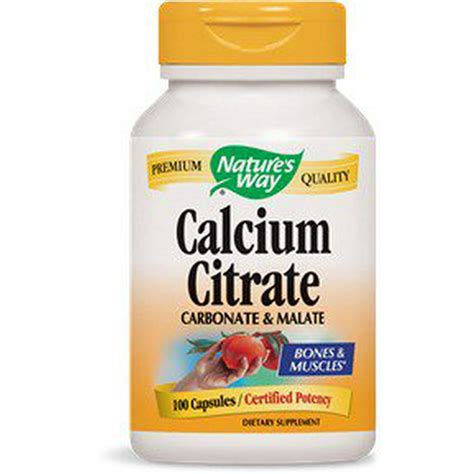 Calcium Citrate Carbonate And Malate Natures Way 100 Caps Walmart