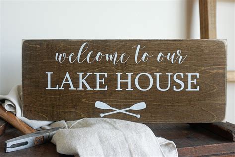 Welcome To Our Lake House Wood Sign Lake House Signs Lake House