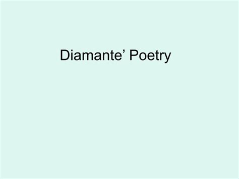 Ppt Diamante Poetry Powerpoint Presentation Free Download Id157803