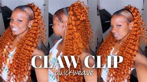 EASY CLAW CLIP HALF UP HALF DOWN QUICKWEAVE Viral Hairstyle YouTube