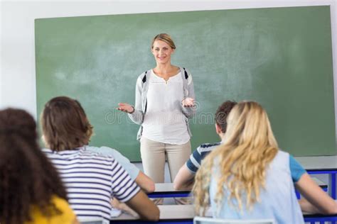 Teacher Teaching Students In Class Stock Image Image Of Rear Student
