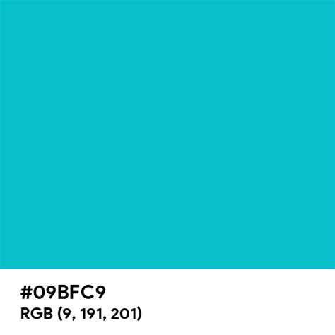 Bold Cyan Color Hex Code Is 09bfc9