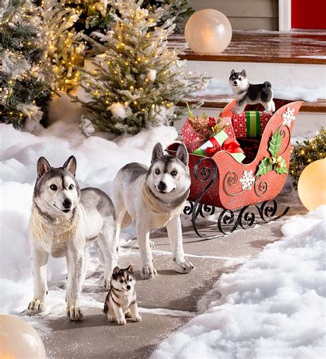 Red Metal Indooroutdoor Holiday Sleigh Decoration Wind And Weather