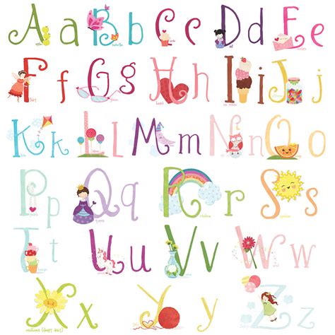Cute Girly Alphabet Letters