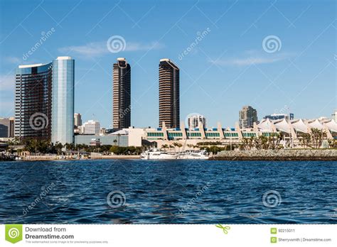 San Diego Convention Center And Surrounding Hotels On Waterfront