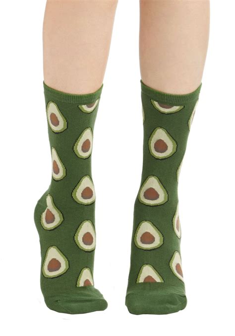 Good To Avocado Socks Mod Retro Vintage Socks