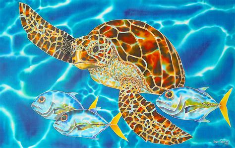 Green Sea Turtle Painting By Daniel Jean Baptiste Pixels