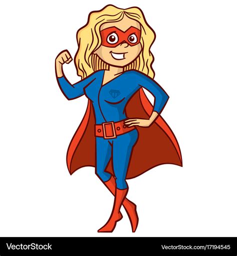 Super Hero Woman Cartoon Character Royalty Free Vector Image