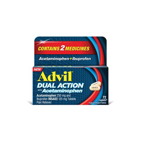 Advil Dual Action With Acetaminophen Combination Of 125mg Ibuprofen And