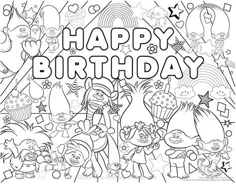 26 coloring pages of trolls. Looking for Ideas for Kids Birthday Parties?
