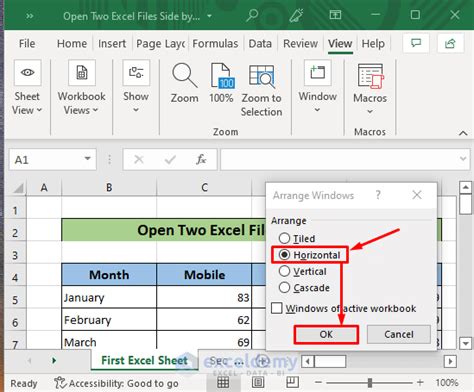 How To Open Two Excel Files Side By Side 3 Easy Ways