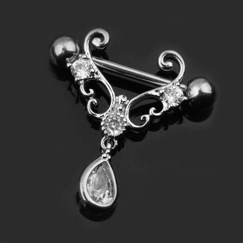 1pair Vintage Nipple Ring Bars Dangle Shields Body Piercing Jewelry 14g Barbell Ebay