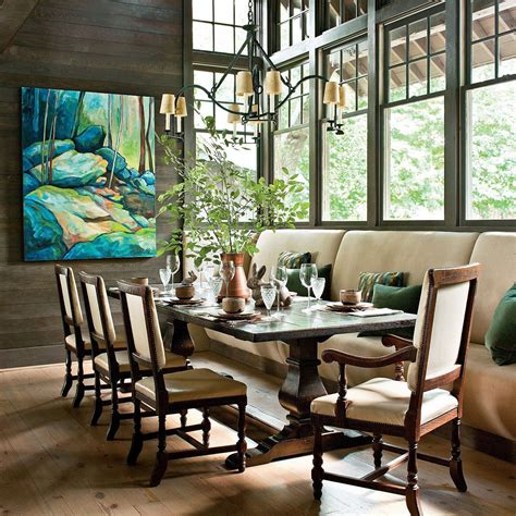 Naturally Inspired Georgia Lake House In 2020 Lake House Dining Room