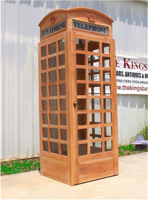 Unfinished Wooden Replica English British Telephone Booth Old Style