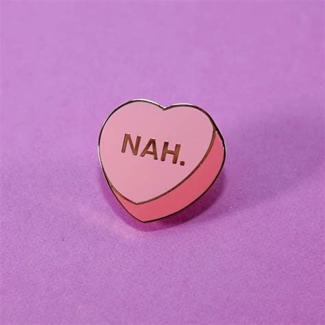 Nah Candy Heart Curve Conversation Heart Enamel Lapel Pin Etsy
