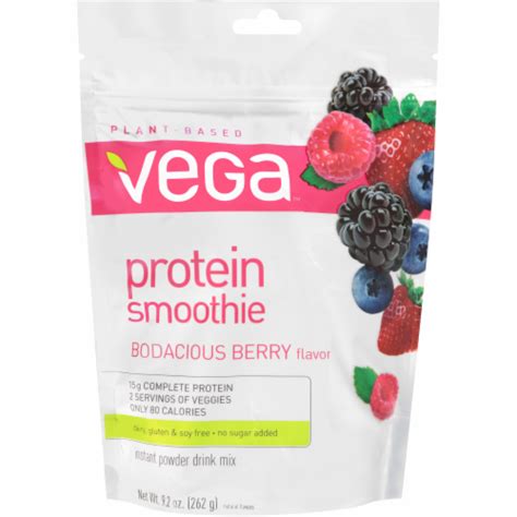 Vega Protein Smoothie Plant Based Bodacious Berry Instant Powder Drink