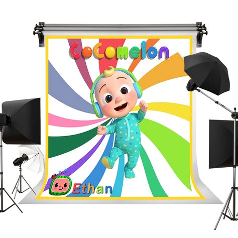 Cocomelon Themed Backdrops Photography Rainbow Color Baby Etsy