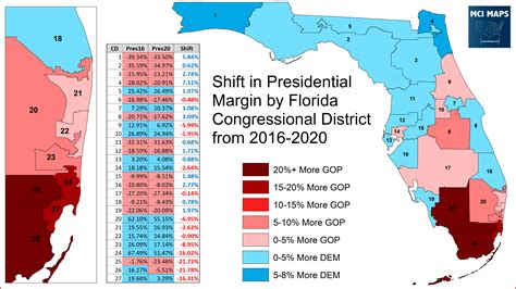 Map Florida Congressional Districts Colored Map